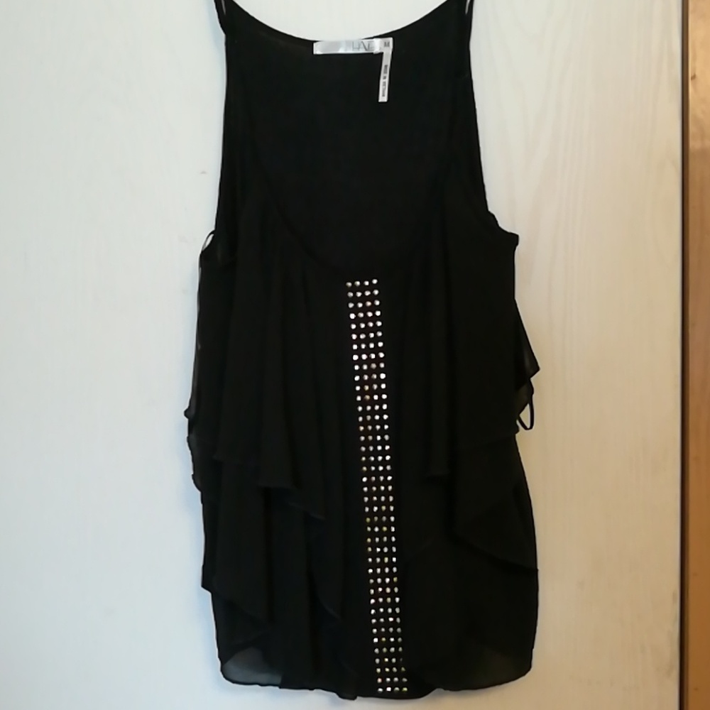 Reposh Black ruffle top